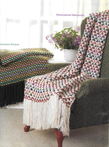 Knit Afghans of Many Colors Scoville Wesley Quick Knit Afghans Leaflet Lot of 2 - Picture 9 of 12
