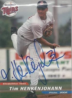 Minnesota Twins TIM HENKENJOHANN autographed 2002 Elizabethton
