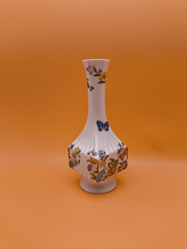 Aynsley Cottage Garden Bone China Square Base Posy Vase 7¼" Tall Vintage Antique