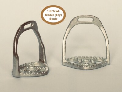 HORSING AROUND Traditional 1:9 Scale SPANISH BAROQUE SAFETY STIRRUPS - Silver