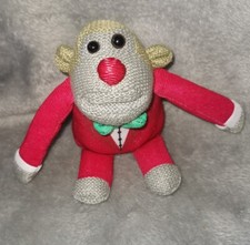 Pj Tips Red Nose Day Monkey Collectable Teddy With Green Bow Tie  Plush