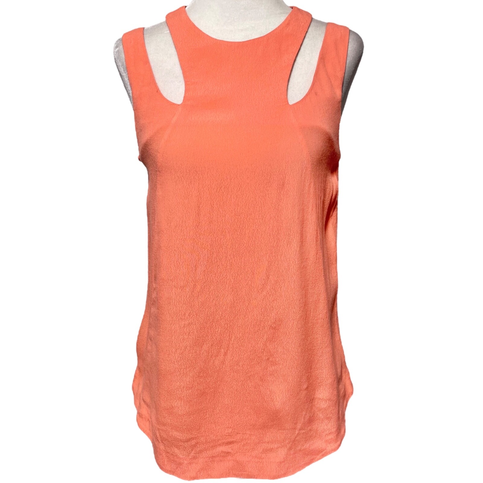 ALTRA & Other Stories Canotta Doppio Cinturino Ritagliata Arancione Corallo Taglia XS 2