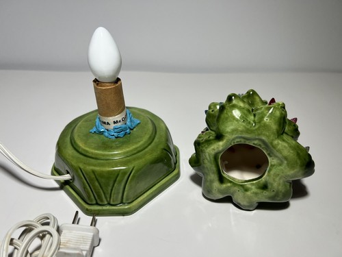 Vintage Holland Mold Ceramic Christmas Tree 6 Inch Plus Base Lights Cord - Picture 8 of 14