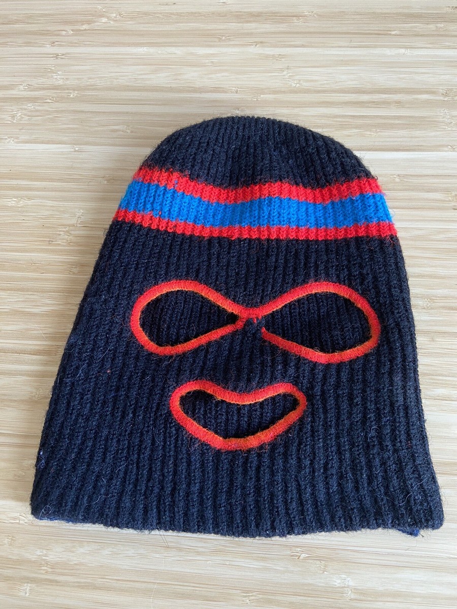 Vintage Unique Knit Robber Ski Mask 3 Hole AND 1 Hole Balaclava