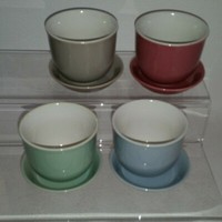 4 Tassen Kaffeebecher Porzellan Kaffeetasse Kaffeetassen Set Becher Tasse Teller