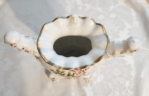 PAIR SET of French Antique Vieux Paris Porcelain Vases Gilt and Floral Decor - Picture 9 of 14