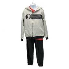 Calvin Klein Jeans Big Kids 3-piece Sweat Set - Pants T-shirt Zip Front Hoodie