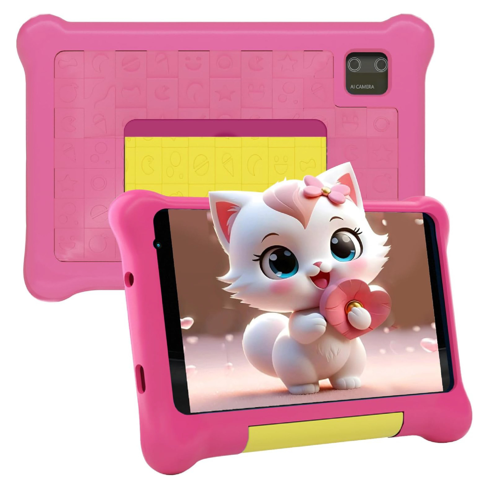 Tablette enfants 7 pouces rose ideale pour occuper les petits en voyage en voiture