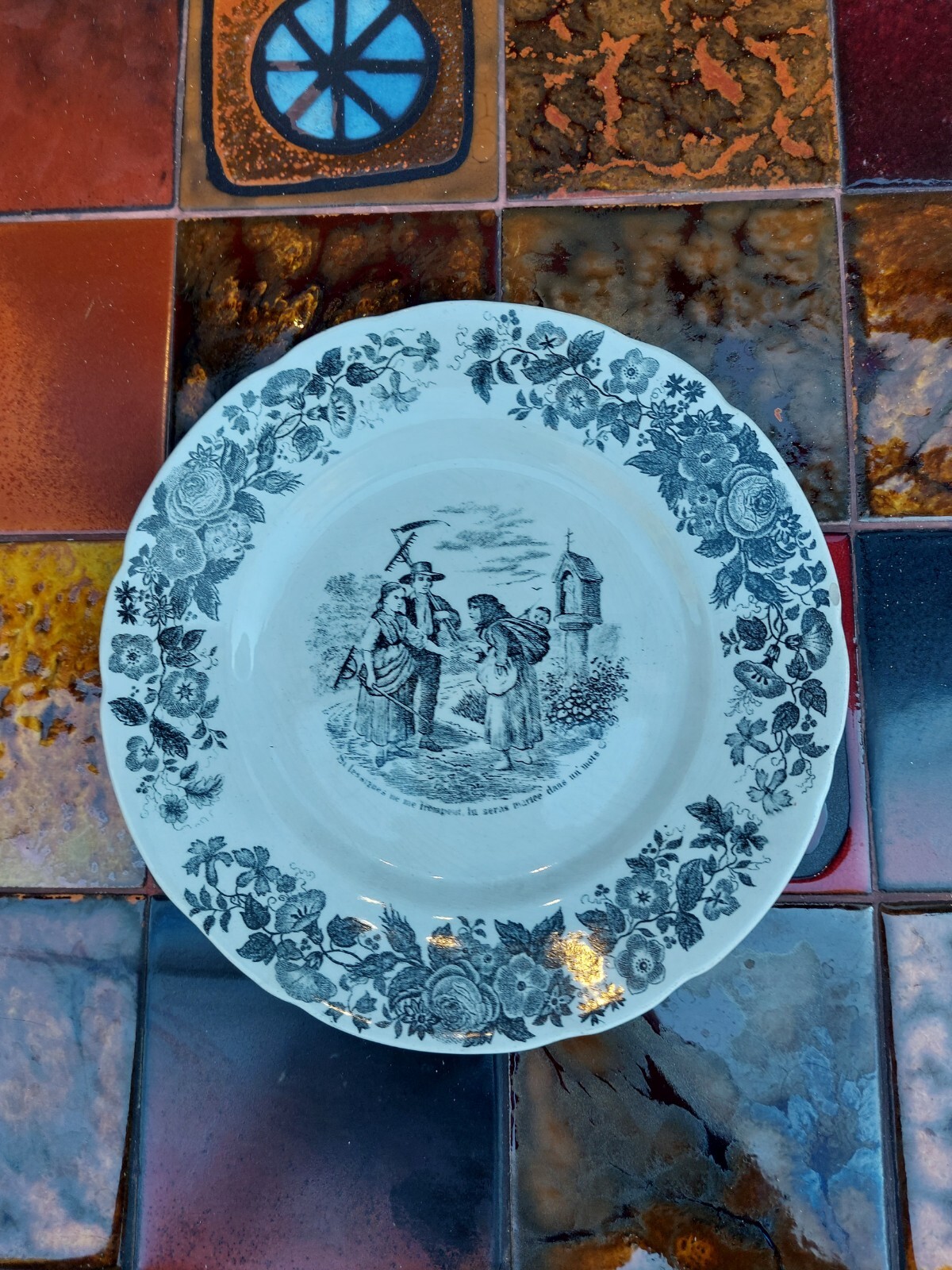 Assiette Vignette Niderviller XIX ème siècle Si les signes...