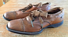 Vintage Leather Men's Shoes Tiny Sample Size Wingtop Unknown Brand Miniature