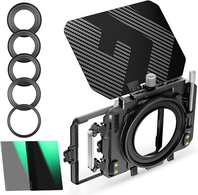 K&F CONCEPT Matte Box Kit mit ND8 ND32 4 x 5.65 Filter für Kameras + Objektiven
