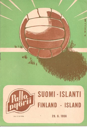 FINLAND 1956 v Iceland International match programme 29/06/1956