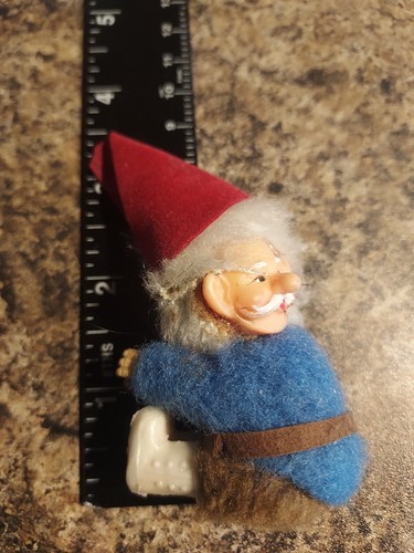 Vintage Christmas Pixie Clip On Elf Gnome Felt Plastic 3.5"Blue Red Decor READ - Picture 4 of 8