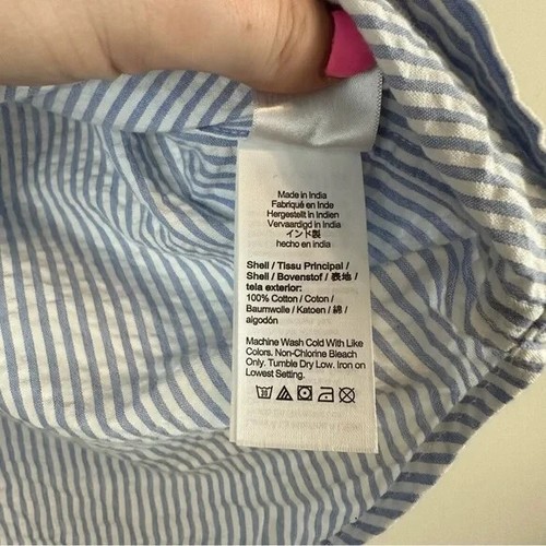 Crew Cuts Blue and White Striped Short Sleeve Button Down Size 10 - Picture 5 of 6