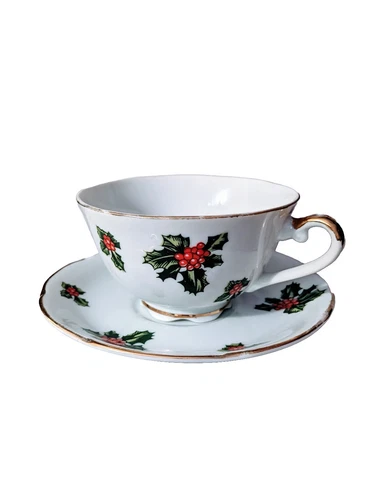 Vintage Lefton China Cup & Saucer Set 7950 Made in Japan Hand Painted Green...