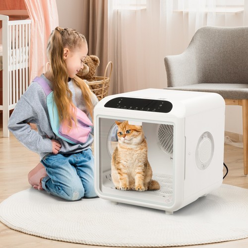 Smart Electric Pet Dryer Box, Ultra Quiet Hair Dryer for Cat Puppy, White - Picture 7 of 18