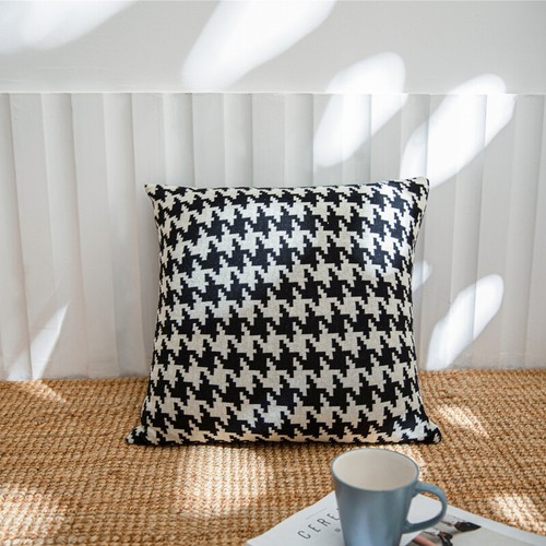 Cozy Cotton Knit Houndstooth Cushion Cover Home Cafe Decor Throw Pillow Case - Picture 5 of 16