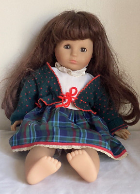 VTG Max Zapf 1986 Christmas Doll West Germany Reddish Brown Hair Sleepy Eyes 19''