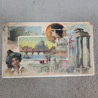 1889 Arbuckle Coffee Trade Card Rome Italy #25 Colosseum Peter s Forum FREE SHIP