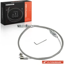 A-Premium 24.41 In Braided Stainless Steel Throttle Cable Assembly for Universal