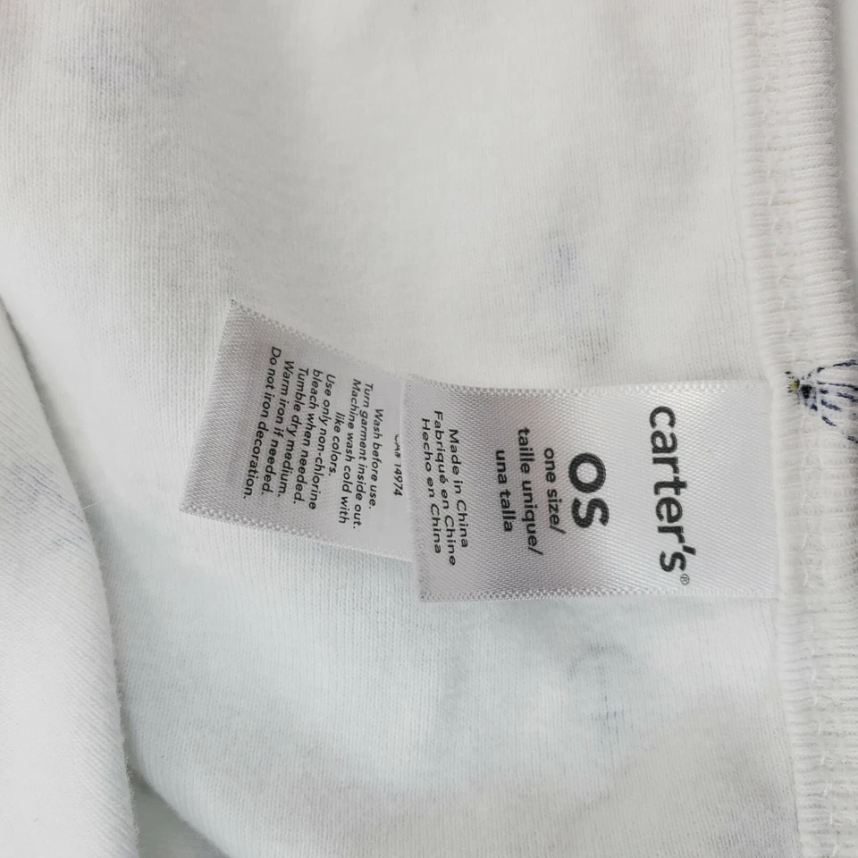 Carters Manta Bebé Náutica Blanco Azul Barcos Anclas Algodón Niño Seguridad B21 Foto 4 de 4