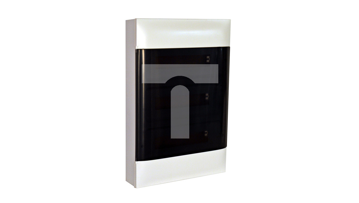 Surface-mounted modular switchboard PRACTIBOX S 3x12 transparent doors 13 /T2UK