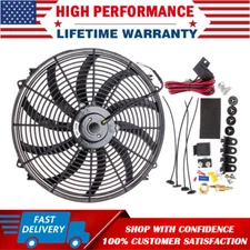 16" Electric Radiator Cooling Fan 12v 3500cfm Thermostat Wiring Switch Relay Kit