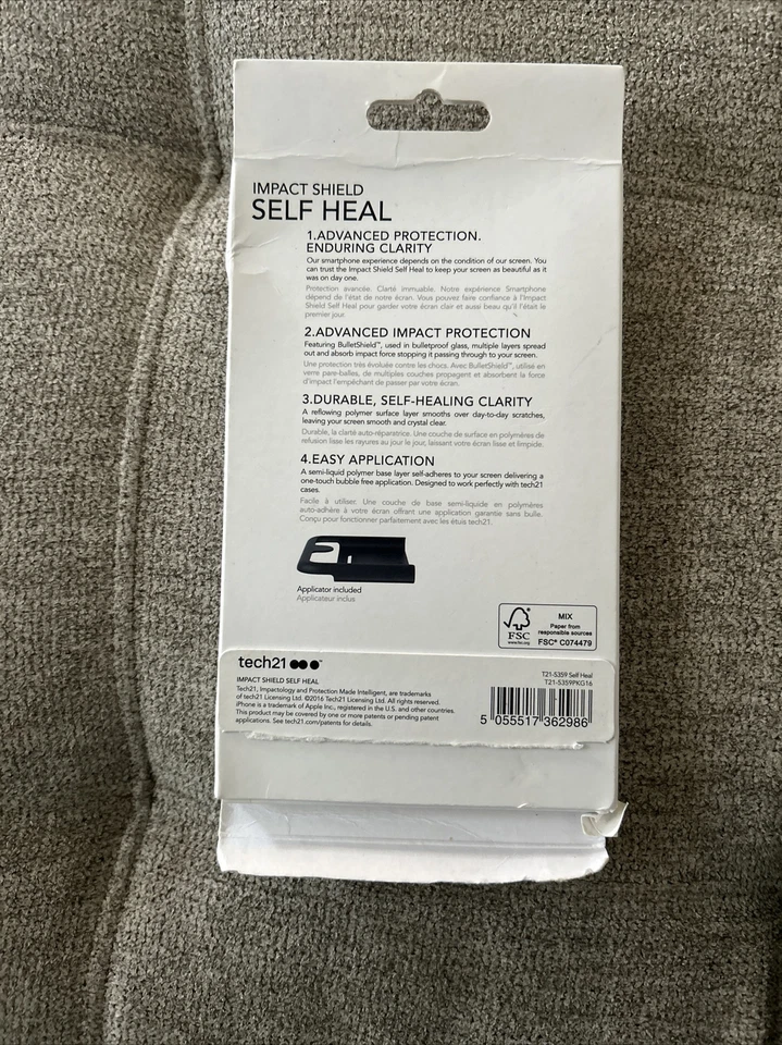 Tech21 Screen Protector for iPhone X / Xs - Impact Easyfit Shield & Selfheal - Image 2 of 4