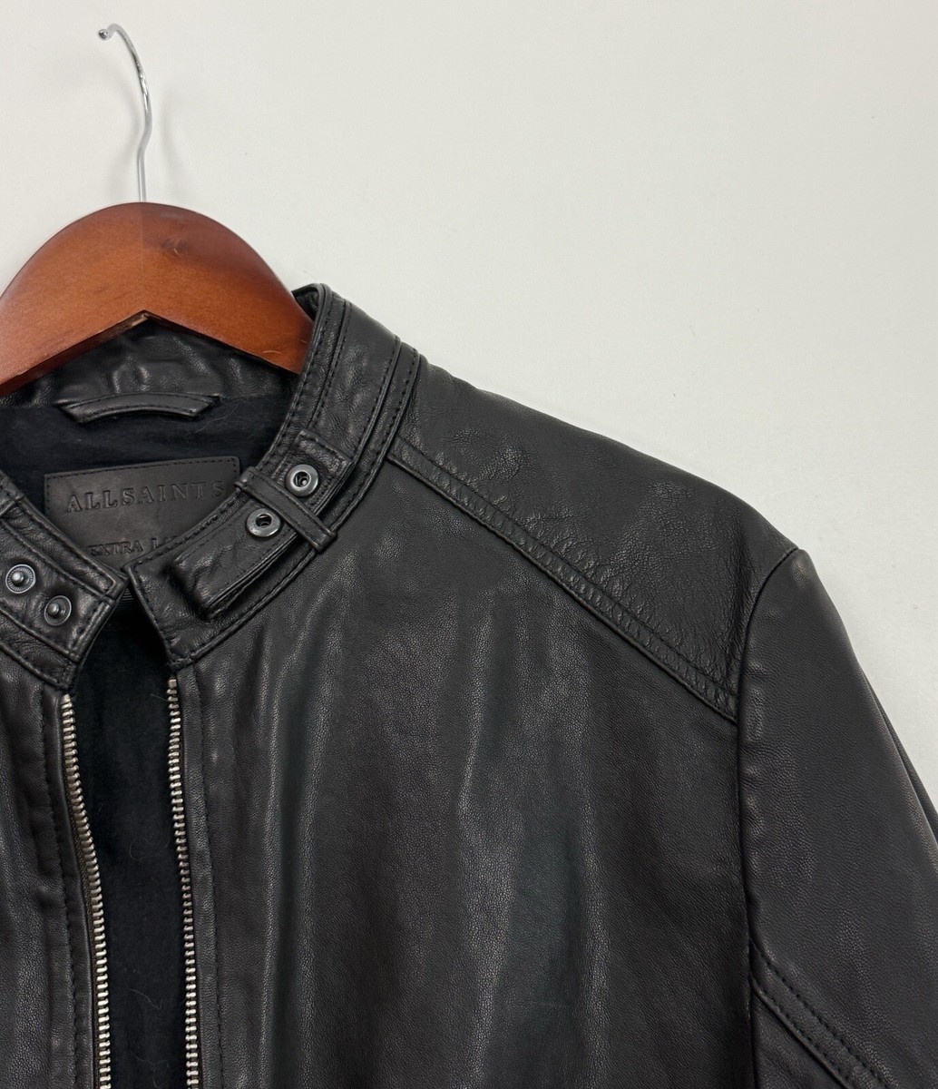 ジャケット・アウター allsaints CORA LEATHER JACKET zara  Cora Leather Snap Back Collar Jacket Jet Black | ALLSAINTS US