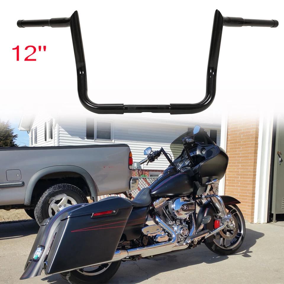 12" Rise Meathook Ape Hanger Handlebar For Harley Electra Street Glide USA Foto 2 de 4