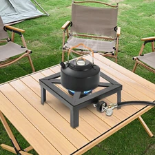 Single Burner BBQ Cooker Cast Iron Propane LPG Gas Outdoor Camping Stove NEW