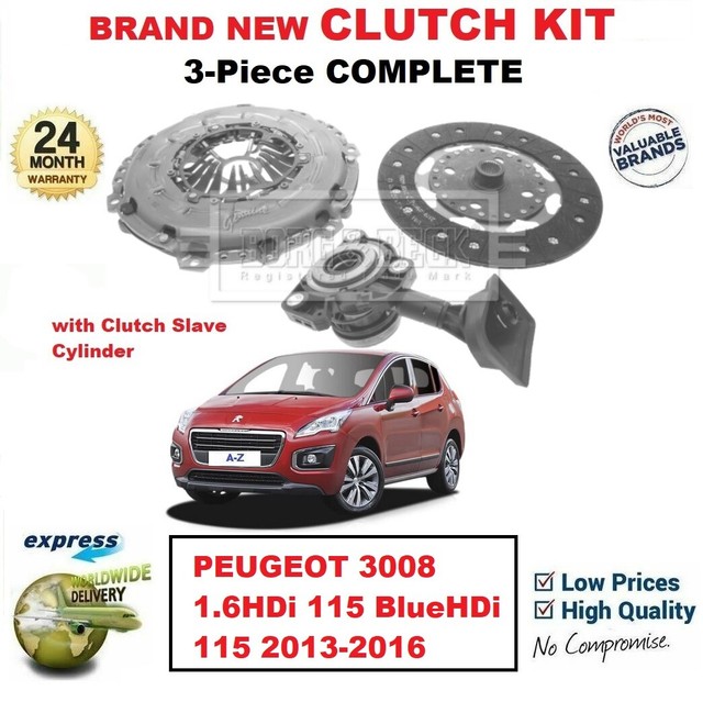FOR PEUGEOT 3008 1.6HDi 115 BlueHDi 115 20132016 BRAND NEW 3PC CLUTCH