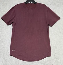 Bylt Drop Cut Lux S/S Performance Stretch Burgundy White Polka dots Mens Large