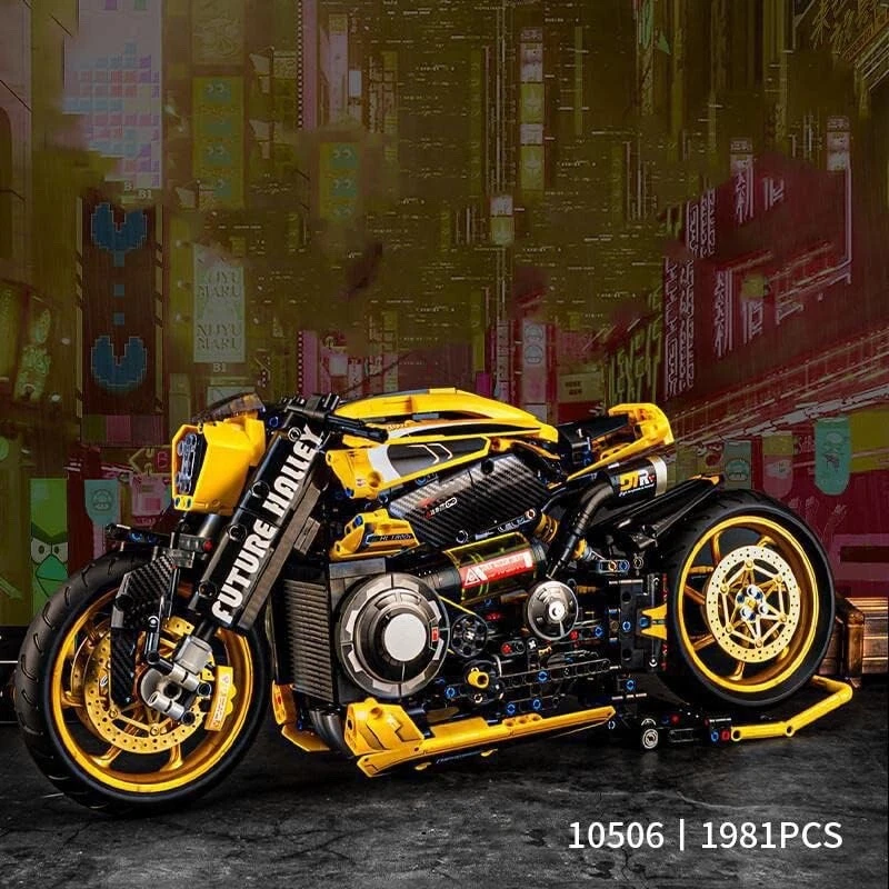 Cyberpunk 2077 Future Harley Bike 1:8 Scale Model Building Brick Set 679 PCS MOC - Image 4 of 4