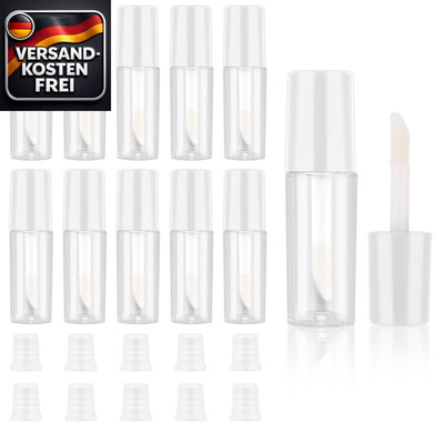 Leere Lipgloss Tuben Set 10 Stück auslaufsicher, transparent, portable für Kosme