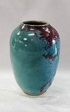 Vintage Jugtown Ware Chinese Blue 4"  Vase c. 1940