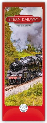 Steam Railway - Dampfeisenbahnen 2026 - Slimline-Kalender | Carousel Calendar