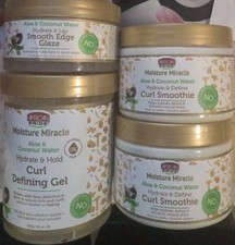 4 Pack African Pride Moisture Miracle Edge Glaze Curl Defining Gel Curl Smoothie