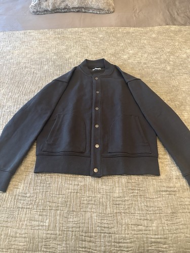 J Crew Crewcuts boys sweatshirt Gray Baseball Snap Bomber Jacket Sz 10-11 NWOT - Picture 3 of 11