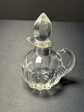 kleine Glas Karaffe mit 925 Silber Montur bauchig Deutschland