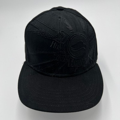 HYP New York Black Tonal Embroidered Flat Brim A-Flex Hat L/XL