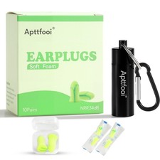 10 Pair Soft Foam Earplugs,34dB Highest NRR, Noise 1 pair Pack of 10 , Green