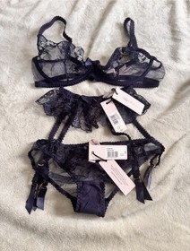 Agent Provocateur (Never Worn) Jayce Lingerie Set -34 DD, Size 1 Garter + Bottom