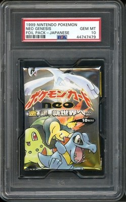 1999 Pokemon Neo Genesis Japanese Foil Booster Pack PSA 10 GEM