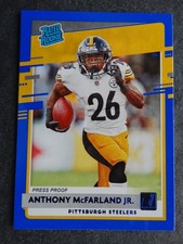 2020 Panini Donruss Press Proof #341 Anthony McFarland Jr Rated Rookie Blue Card