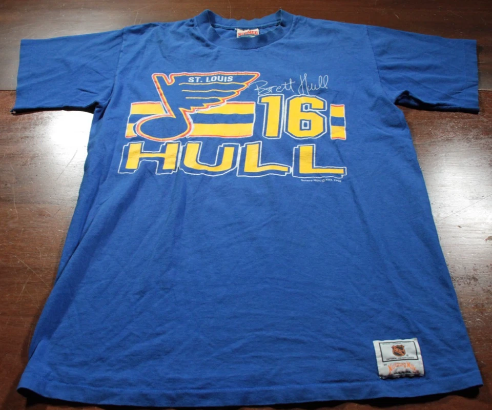 Camiseta Vintage Anos 90 St. Louis Blues Brett Hull Noz-moscada L NHL Camisa 1990 - Imagem 2 de 4