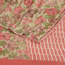 Sanskriti Vintage Sarees Dusty-Red Pure Georgette Silk Sari Printed Craft Fabric