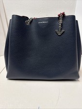Borsa/tracolla Emporio Armani 2 toni ciottoli logo accento e ferramenta argento