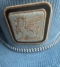 Pukka Griffin Archer Logo Blue Corduroy Hat Adjustable Strapback NEW