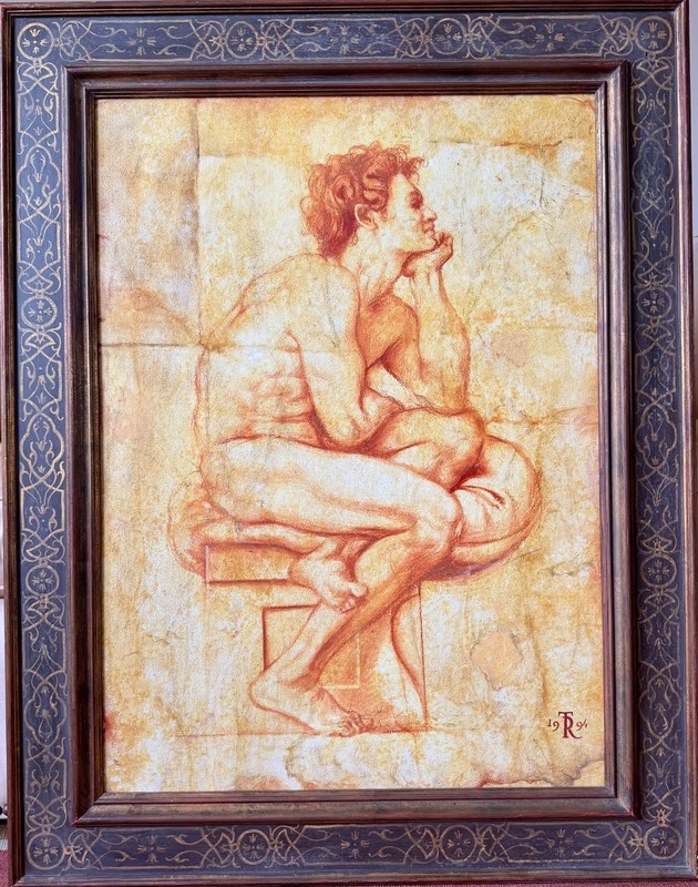Tomasz Rut framed Ignudo #17 Original Oil on Canvas PLUS Free Art Book